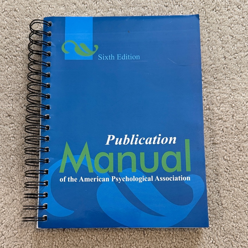 APA Publication Manual Sixth Edition